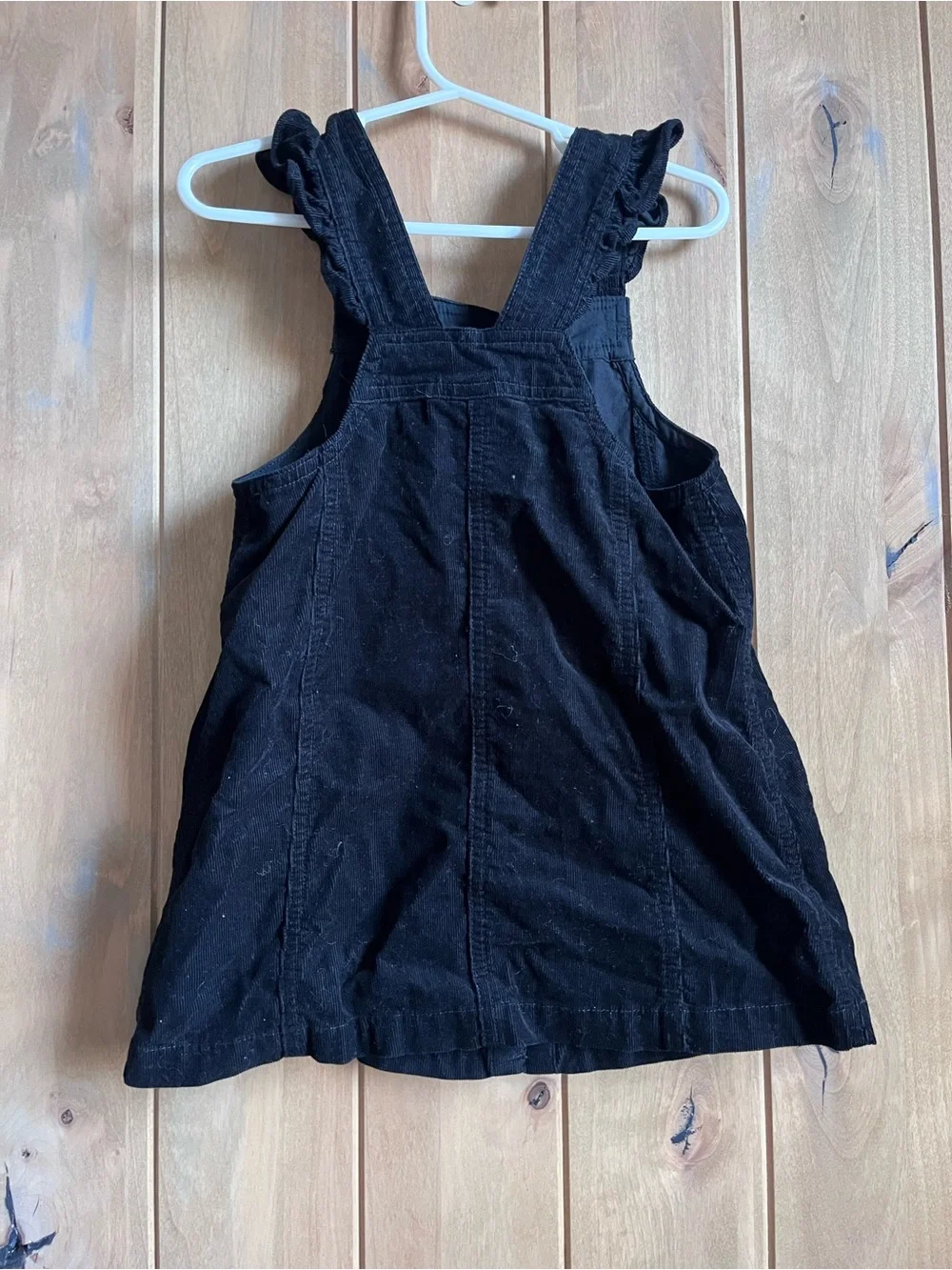 Baby GAP Black Corduroy button dress with cream puff shoulder top - 3T